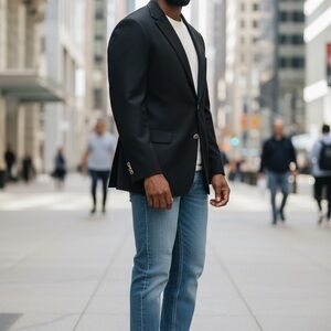 Dockers Navy Blazer/Suit Jacket 44L